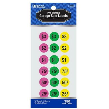 BAZIC PRODUCTS Bazic Garage Sale Label, 4320PK 3815